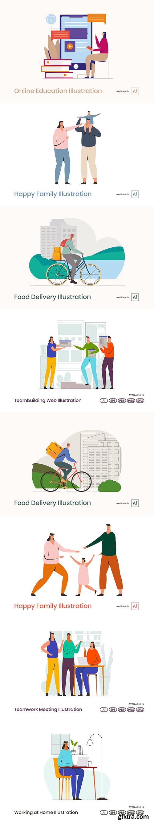 People Activities Vector Illustrations Vol 10