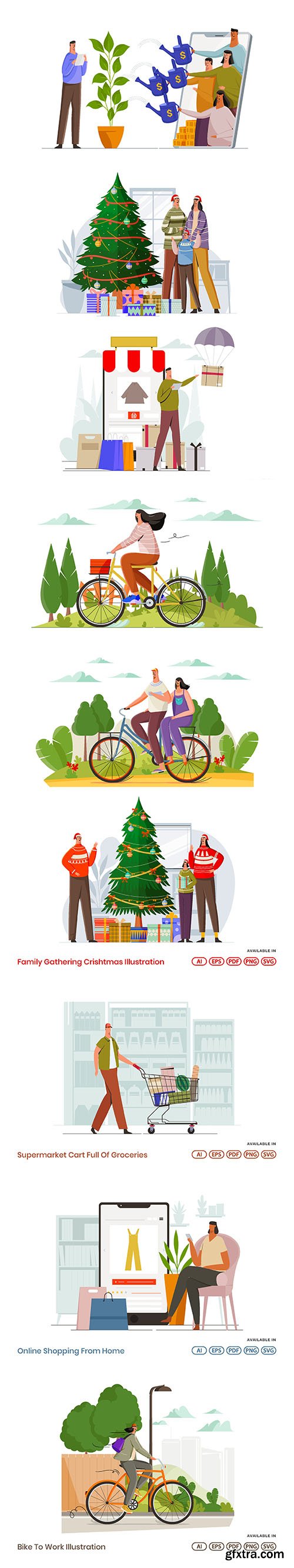 People Activities Vector Illustrations Vol 8