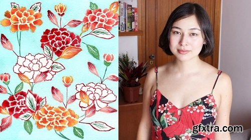 Watercolor Basics - Learn Water Control by Painting a Floral Pattern