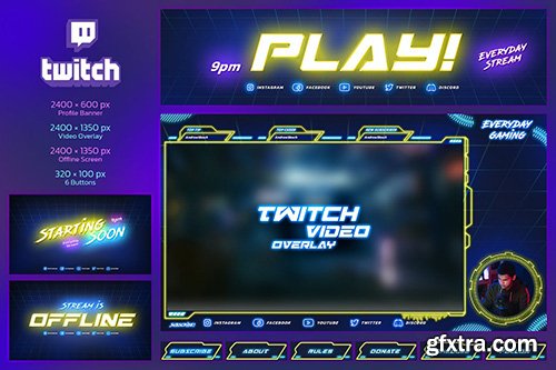 Twitch Neon Gaming Kit