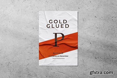 Glued Paper Poster Mockup