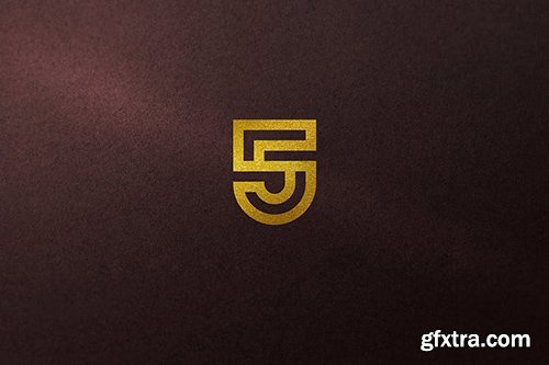 Gold Texture Logo Mockup