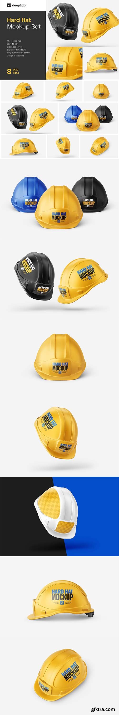 CreativeMarket - Construction Hard Hat Mockup Set 5997098