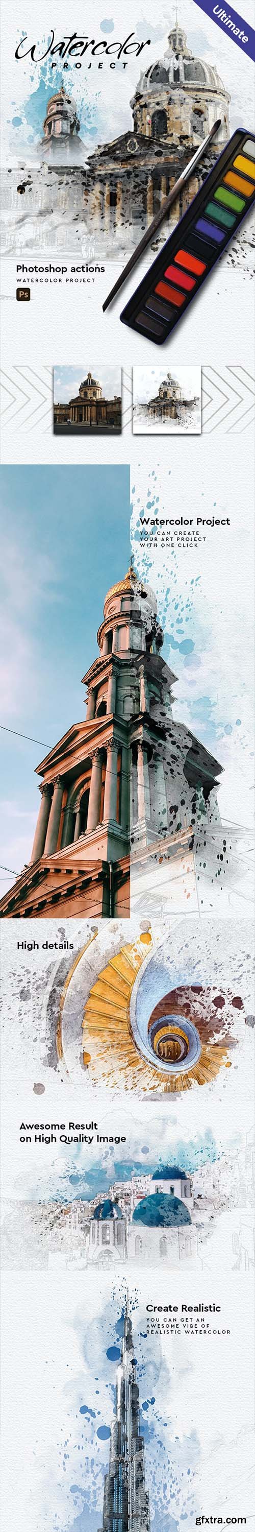 GraphicRiver - Watercolor Project - Architecture - Photoshop Action 30305122