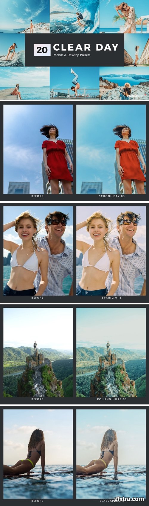 20 Clear Day Lightroom Presets and LUTs