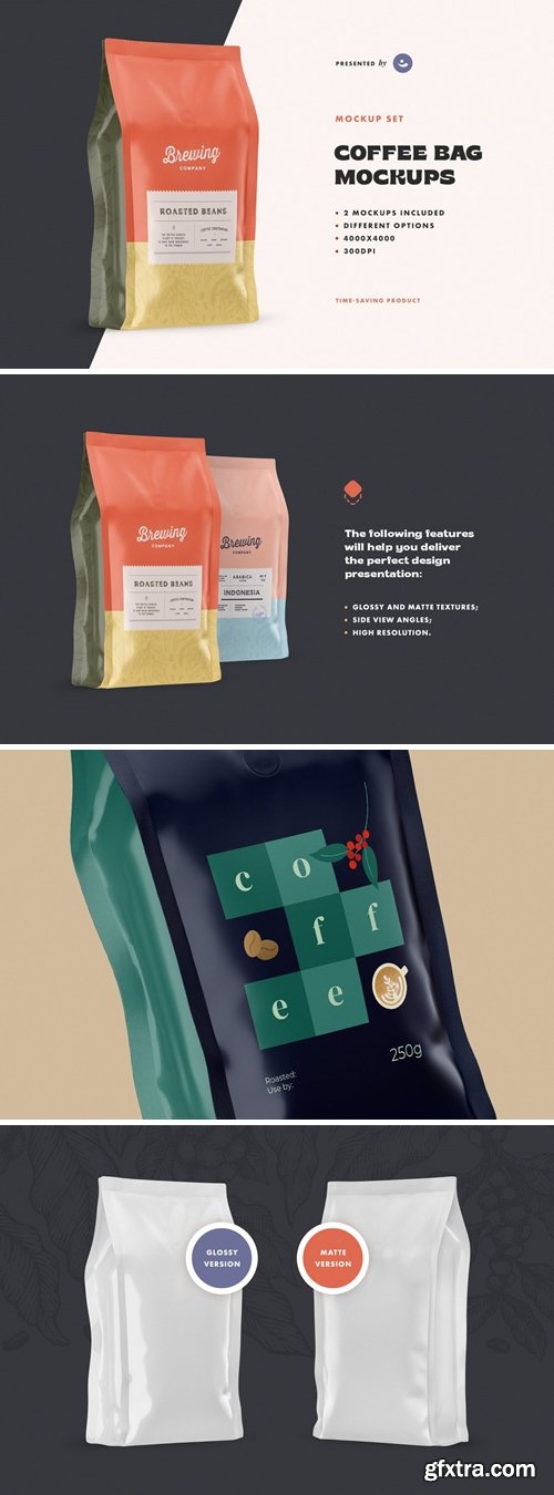 Set of Coffee Bag Mockups