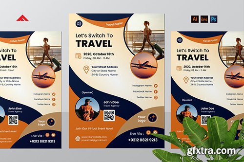 Online Travel Virtual Event Flyer