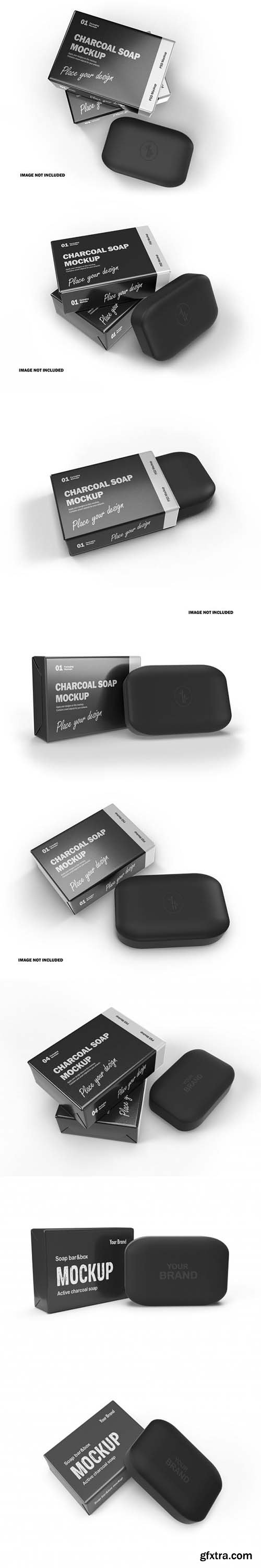 Soap bar with glossy package mockup