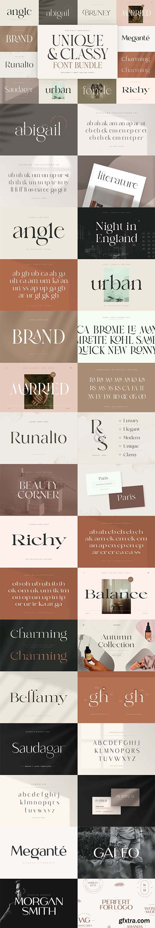 CreativeMarket - Unique and Classy Modern Font Bundle 5961991