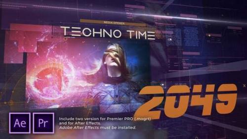 Videohive - Techno Time 2049 Media Opener