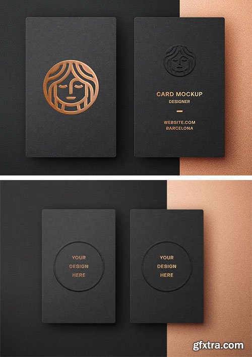 Foil Embossing Business Card PSD Mockup