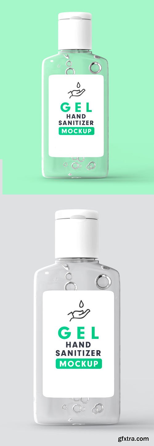 Gel Hand Sanitizer Bottle PSD Mockup