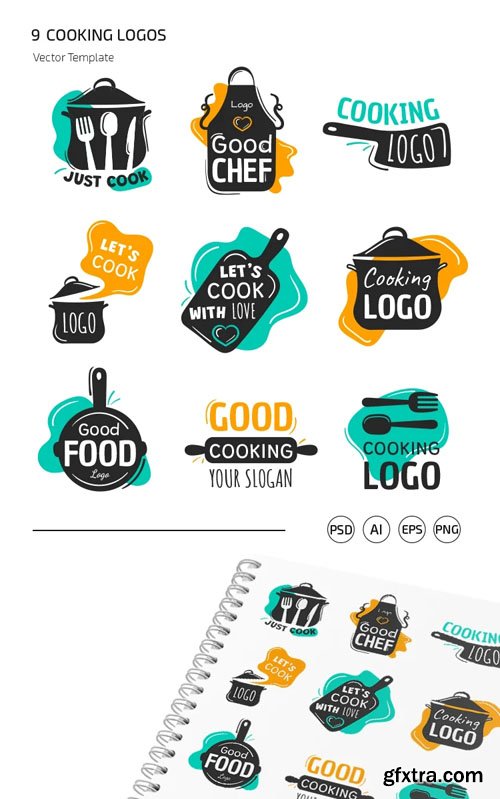 9 Cooking Logos Vector Templates