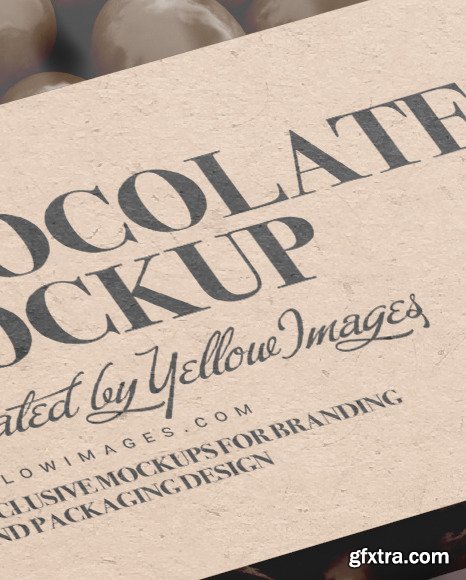 Kraft Paper Box with Chocolate Dragee Mockup 77172