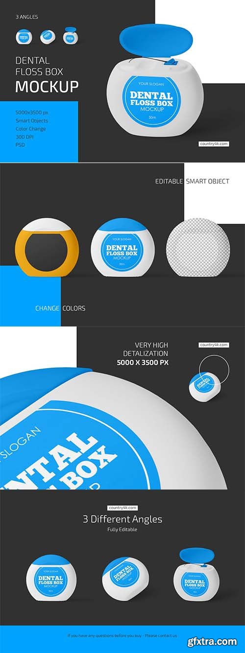 CreativeMarket - Dental Floss Box Mockup Set 6005000