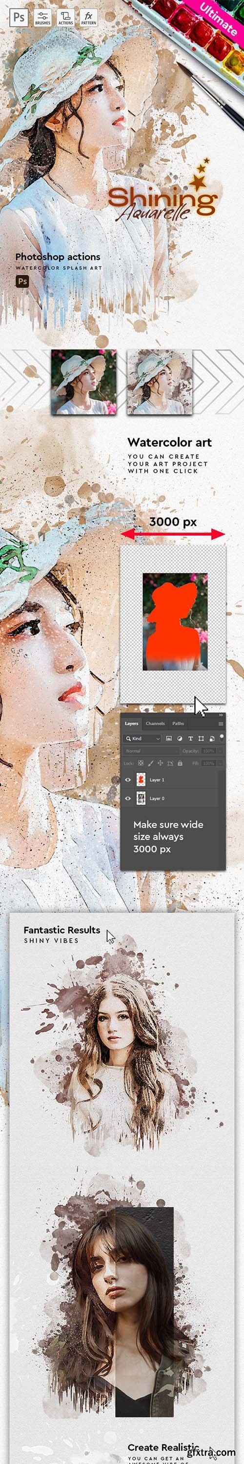 GraphicRiver - Shining Aquarelle - Watercolor - Photoshop Action 30316016