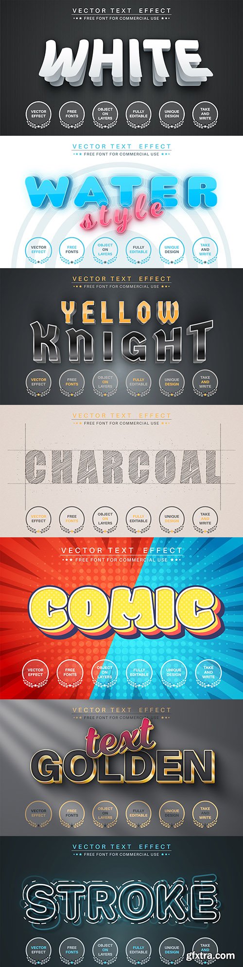 Editable font and 3d effect text design collection illustration 52
