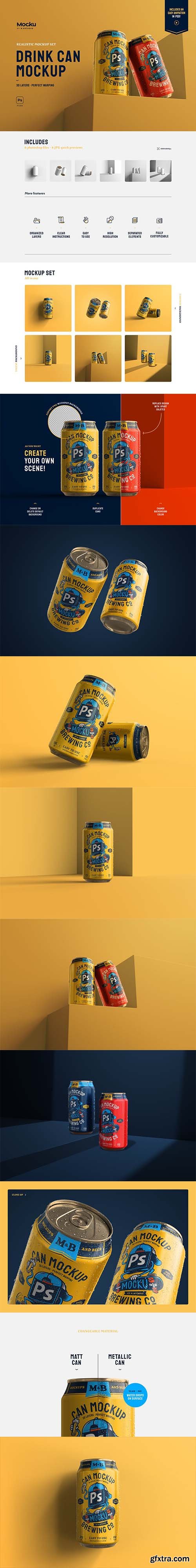 CreativeMarket - Drink Can Mockup Set 5960720