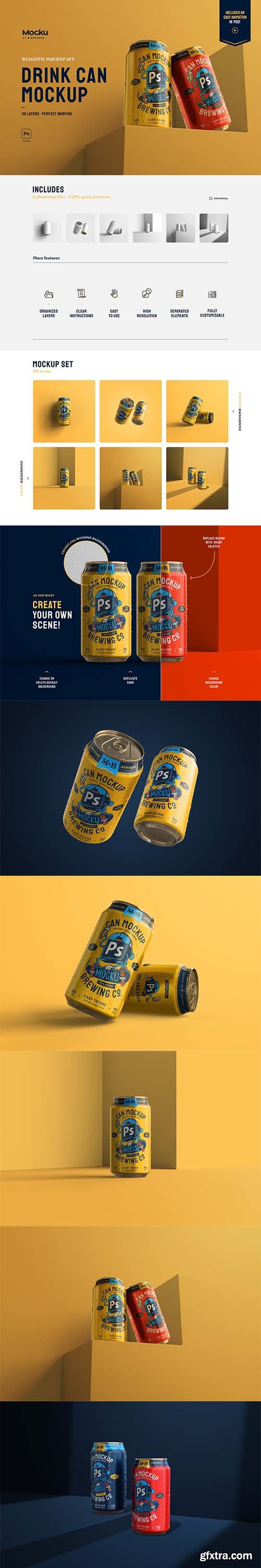 CreativeMarket - Drink Can Mockup Set 5960720