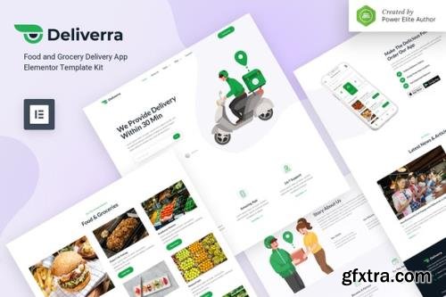 ThemeForest - Deliverra v1.0.0 - Food & Grocery Delivery App Elementor Template Kit - 31332473