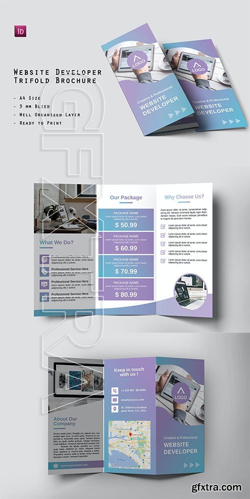 Website Developer Trifold Template