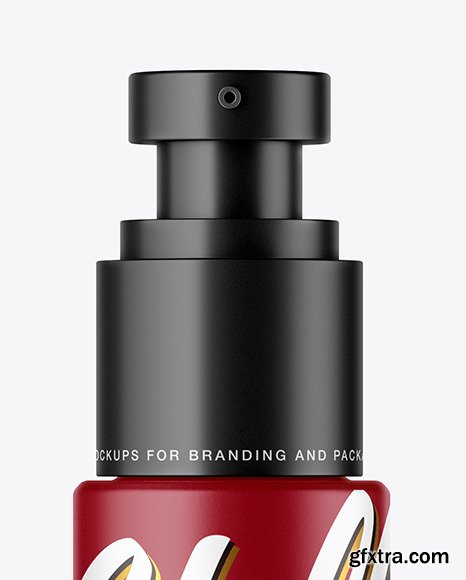 Matte Cosmetic Bottle with Pump Mockup 77159