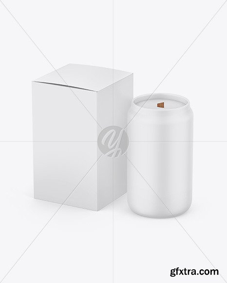 Paper Box W/ Matte Candle Mockup 77130