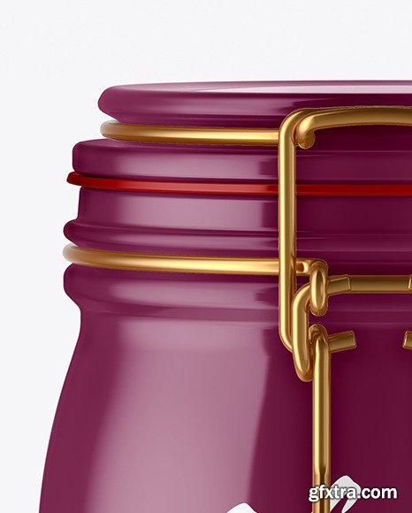 Glossy Ceramic Jar With Clamp Lid Mockup 77350