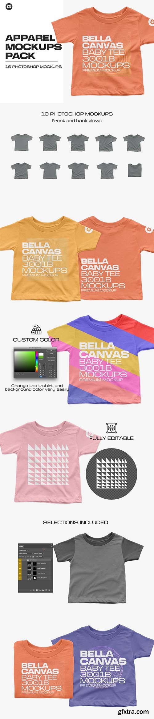 CreativeMarket - Bella Canvas Baby Tee 3001B Mockups 5961891