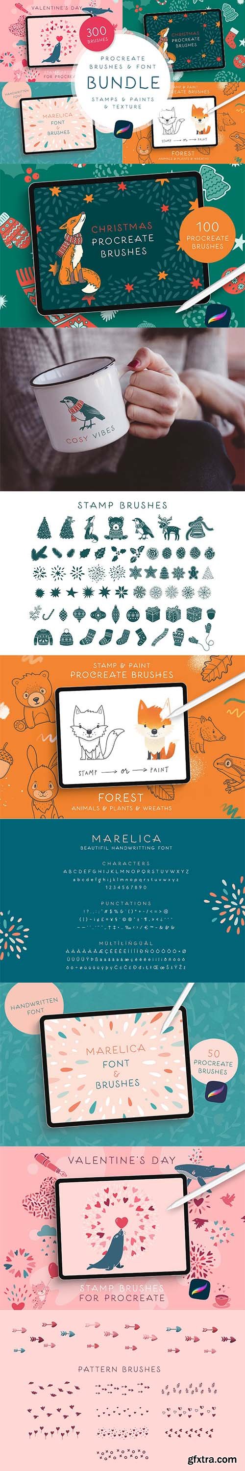 CreativeMarket - Procreate Brushes & Font Bundle 5928920