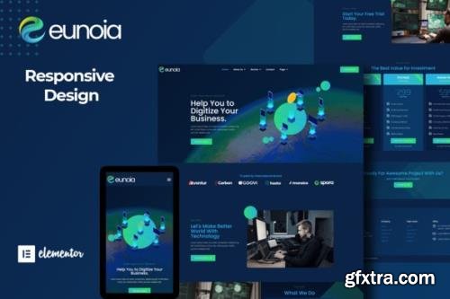 ThemeForest - Eunoia v1.0.0 - Tech Company Digital Service Elementor Template Kit - 31349306