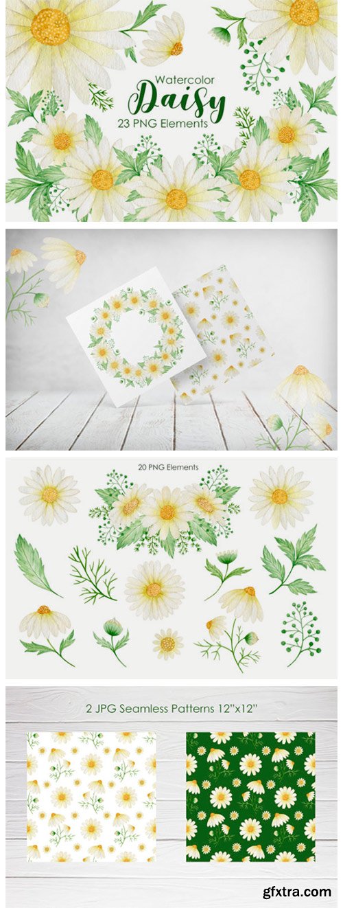 Watercolor Daisy Clipart 9400733