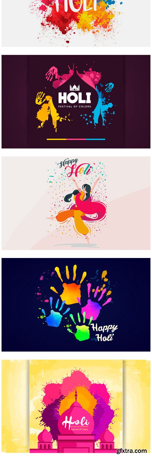 Happy Holi Festival Background Bundles 10126967