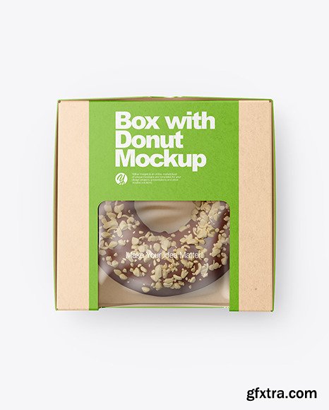 Kraft Box with Donut Mockup 79092