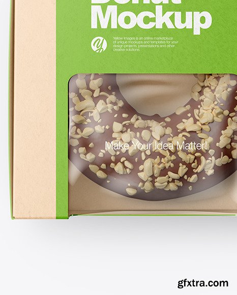 Kraft Box with Donut Mockup 79092