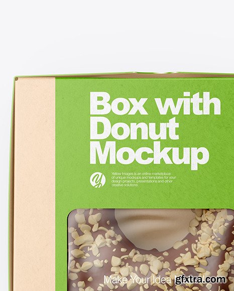 Kraft Box with Donut Mockup 79092