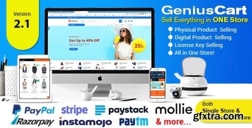 CodeCanyon - GeniusCart v2.1 - Single or Multivendor Ecommerce System with Physical and Digital Product Marketplace - 24089099 - NULLED