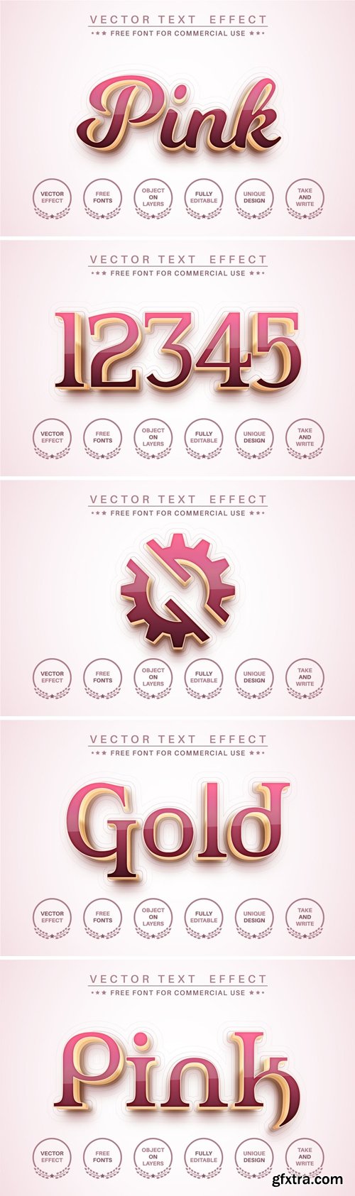 Pink gold - editable text effect, font style