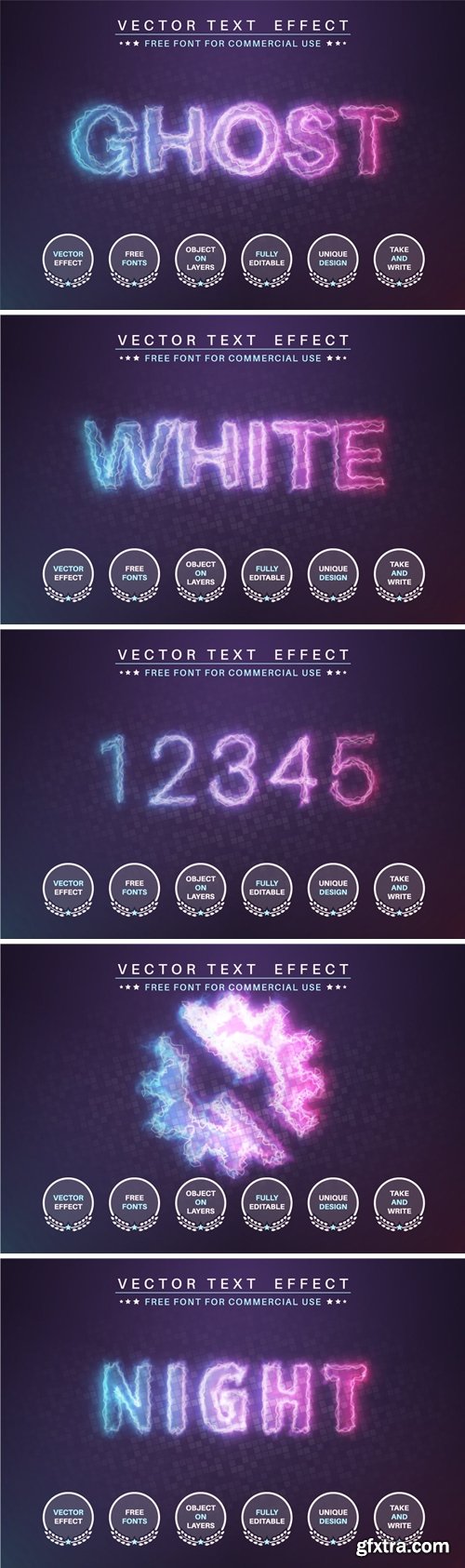 Glow ghost - editable text effect, font style