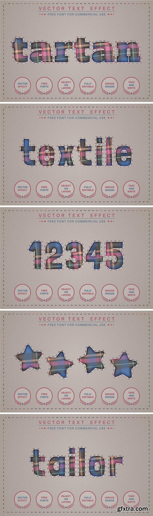 Tailor - editable text effect, font style