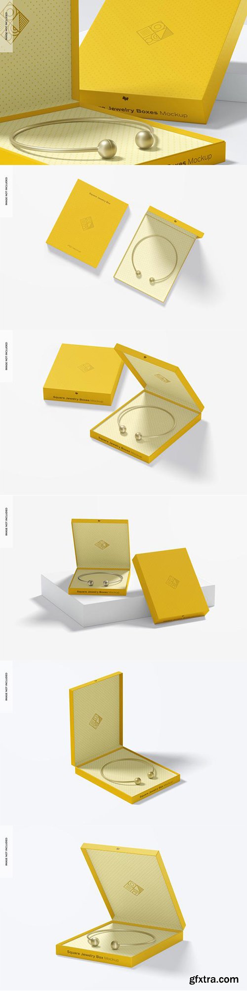 Square jewelry boxes mockup