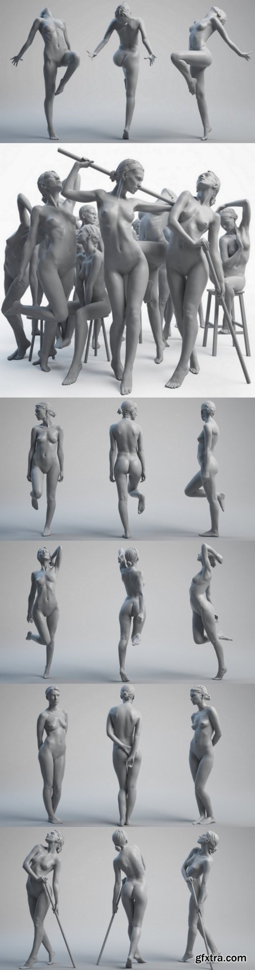 3D Scan Store – Female Model Pack 01