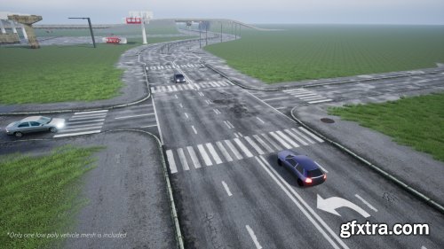 Procedural Road And Highway Tool With Simple Vehicle Traffic