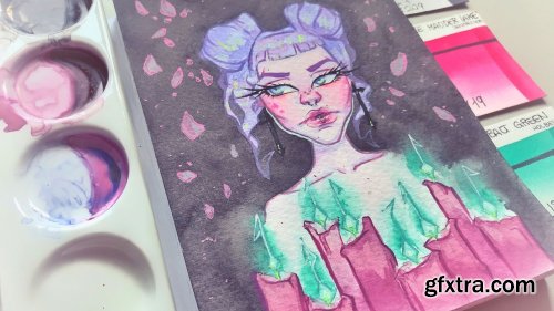  Watercolor: Learn to Paint a Gothic Character from Start to Finish