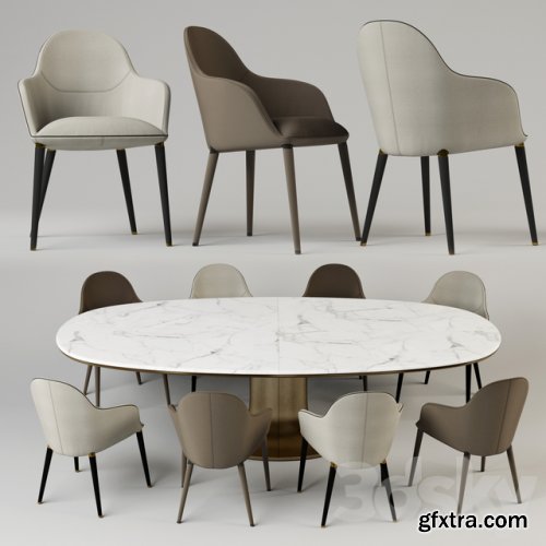 Chairs Giorgetti Selene. Table Giorgetti Mizar