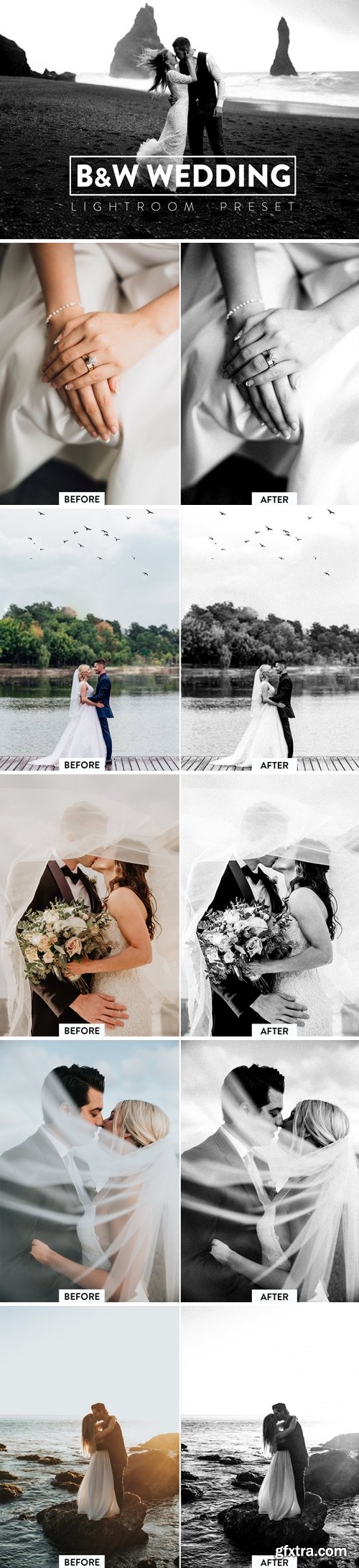 10 Black and White Wedding Lightroom Preset