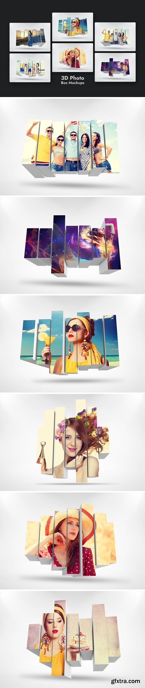 3D Photo Box Mockups Template V-8