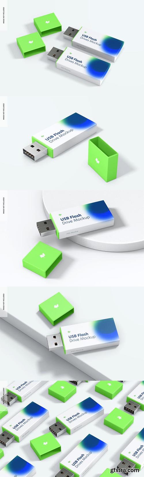 Plastic usb flash drives mockup