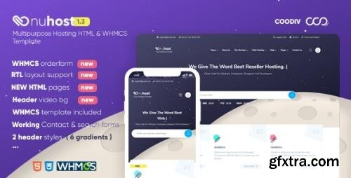 ThemeForest - Nuhost v1.3 - Multipurpose Hosting HTML & WHMCS Template - 22478462