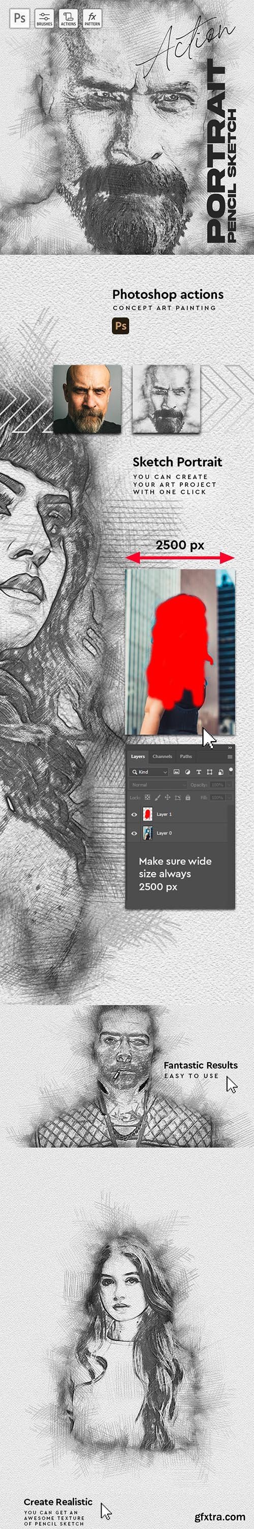 GraphicRiver - Sketch Portrait - Pencil Photoshop Action 30365021